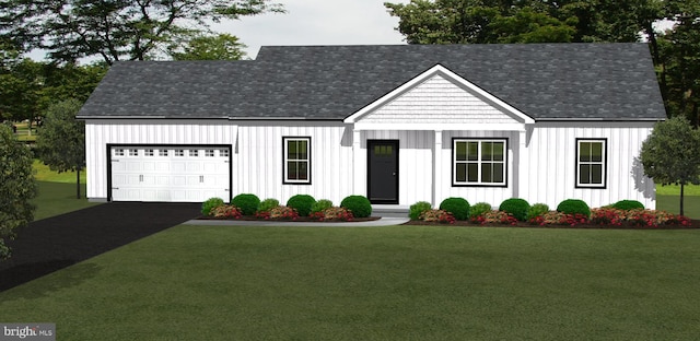 Freysville Rd, Red Lion, PA 17356 - modern farmhouse style home featuring board and batten siding, an attached garage, a front lawn, and aphalt driveway
