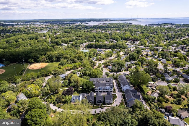 52 Primrose Hill Ln, Annapolis, MD 21403 - aerial overview of property's location with a nearby body of water and a tree filled landscape