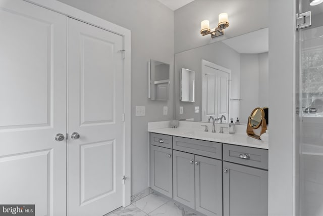 52 Primrose Hill Ln, Annapolis, MD 21403 - full bathroom with marble finish flooring, vanity, and baseboards