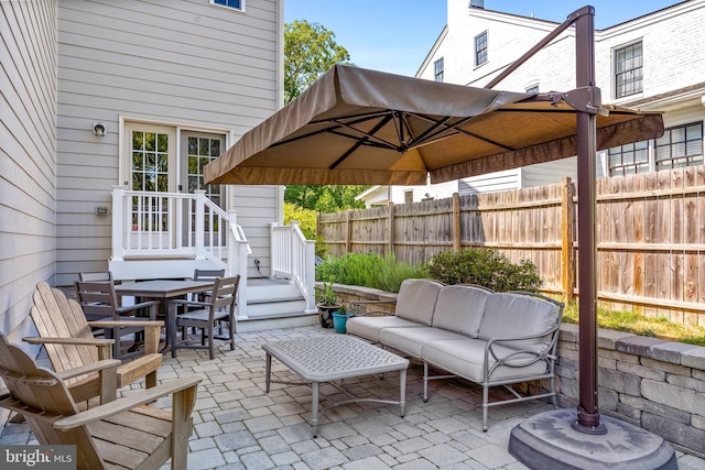 52 Primrose Hill Ln, Annapolis, MD 21403 - view of patio / terrace with fence and outdoor lounge area