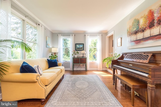 4690 Derby Ln, Doylestown, PA 18902 - living room with crown molding and wood finished floors