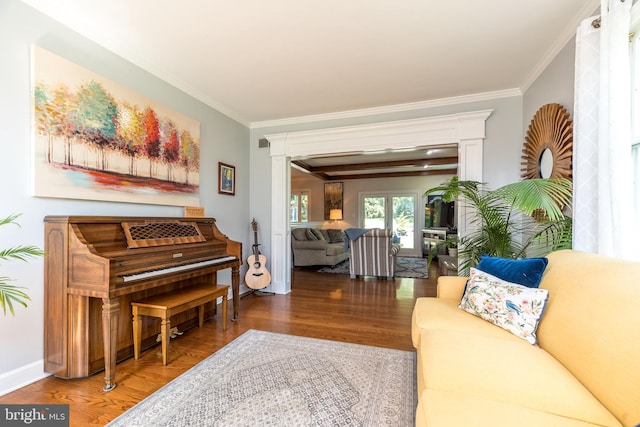 4690 Derby Ln, Doylestown, PA 18902 - living area with wood finished floors and ornamental molding