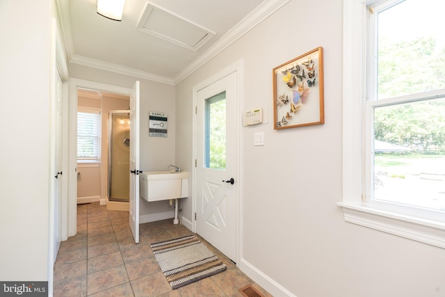 4690 Derby Ln, Doylestown, PA 18902 - entryway with crown molding and baseboards