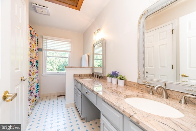 4690 Derby Ln, Doylestown, PA 18902 - full bath featuring double vanity and tile patterned floors