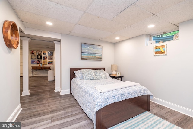 4690 Derby Ln, Doylestown, PA 18902 - bedroom with wood finished floors, recessed lighting, and a drop ceiling