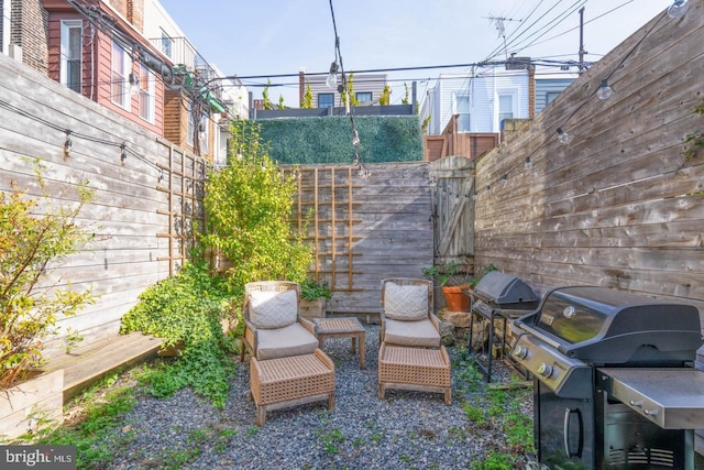 view of yard featuring fence