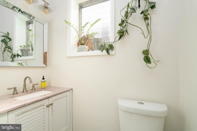bathroom with toilet and vanity