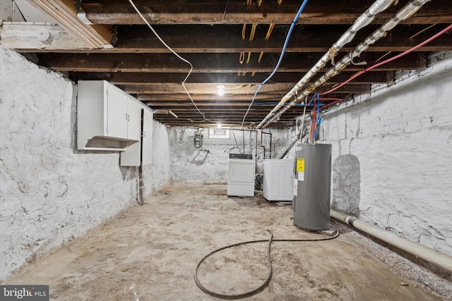 2062 E Stella St, Philadelphia, PA 19134 - unfinished below grade area with washing machine and dryer and electric water heater