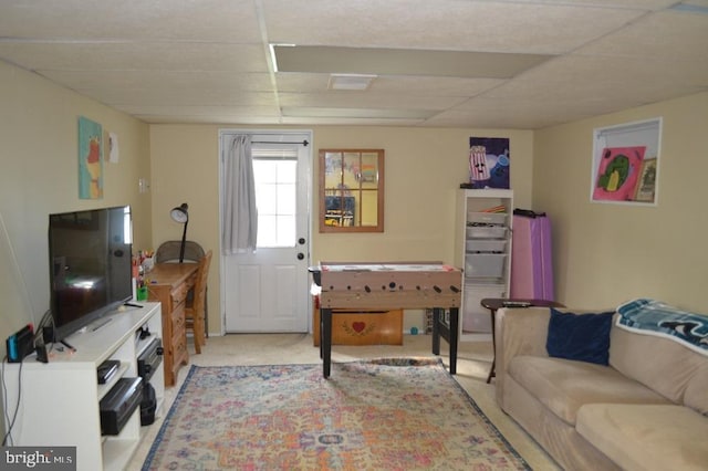 1837 Watson Rd, Abington, PA 19001 - living room with carpet flooring and a drop ceiling