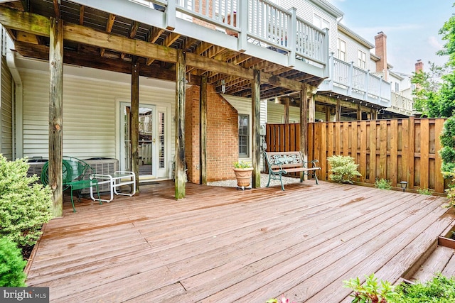wooden terrace with fence
