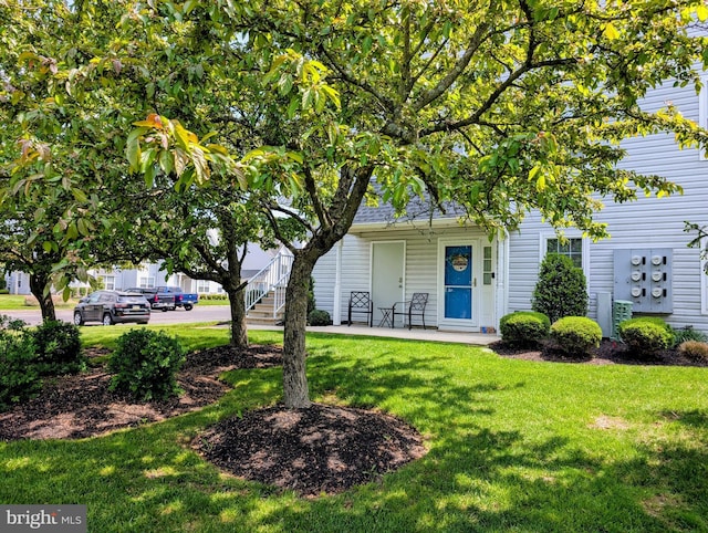 view of front of house featuring a front yard