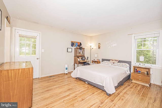 11039 Timberview Dr, Manassas, VA 20111 - bedroom featuring light wood-type flooring, multiple windows, and baseboards