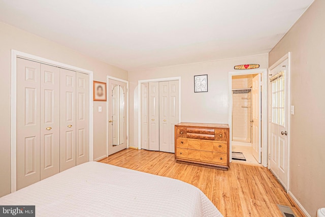 11039 Timberview Dr, Manassas, VA 20111 - bedroom with multiple closets, light wood finished floors, and ensuite bathroom