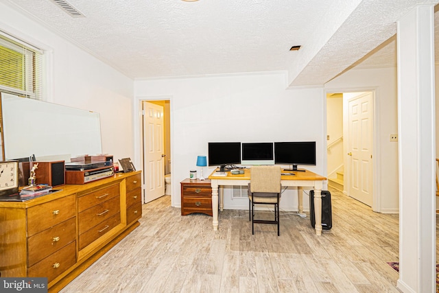 11039 Timberview Dr, Manassas, VA 20111 - office featuring a textured ceiling and light wood-style flooring