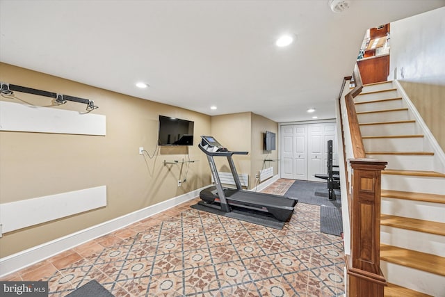 2410 S Camac St, Philadelphia, PA 19148 - workout room featuring recessed lighting and baseboards