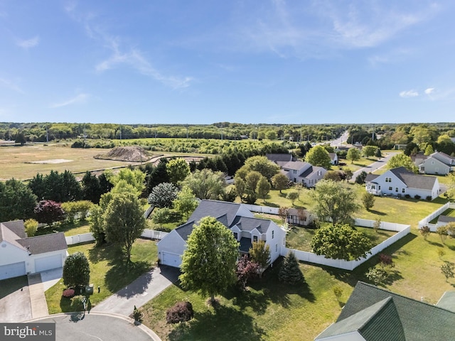 aerial view with a residential view