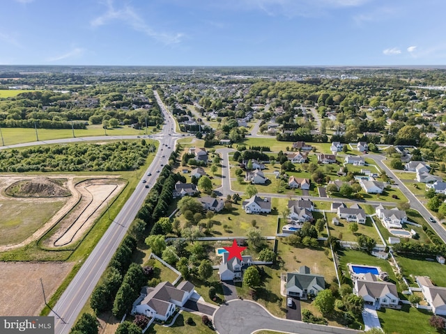 bird's eye view with a residential view