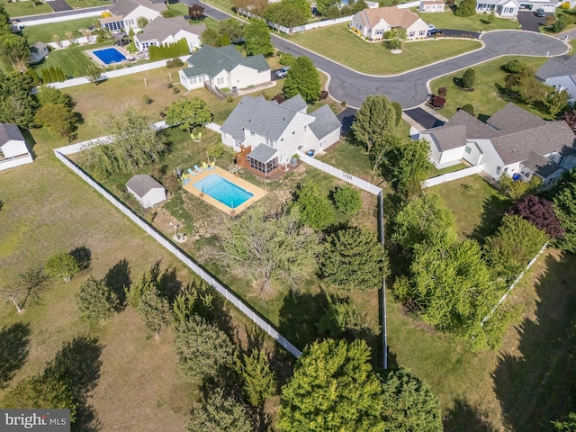 drone / aerial view featuring a residential view
