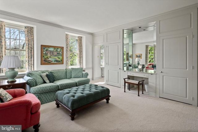 805 Evans Rd, Gwynedd Valley, PA 19437 - living area with carpet flooring and crown molding