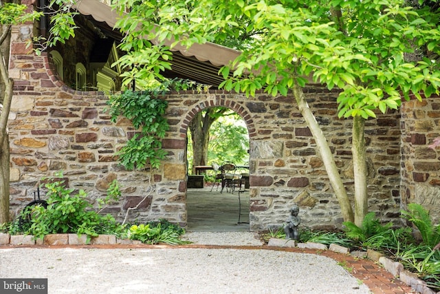 805 Evans Rd, Gwynedd Valley, PA 19437 - entrance to property featuring stone siding and a fireplace