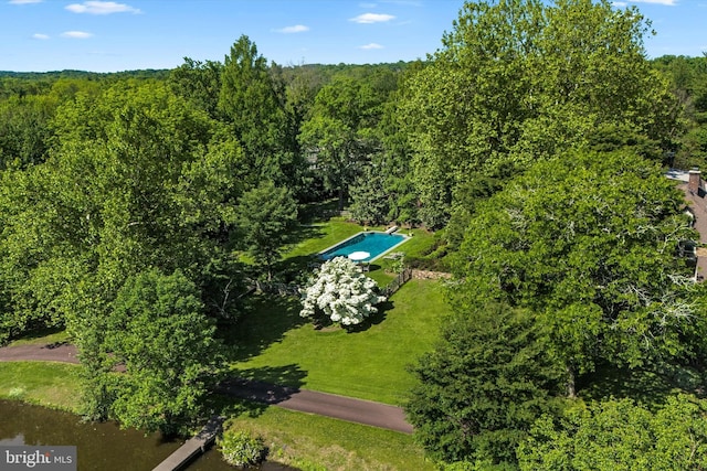 805 Evans Rd, Gwynedd Valley, PA 19437 - aerial overview of property's location with a forest and a pool area