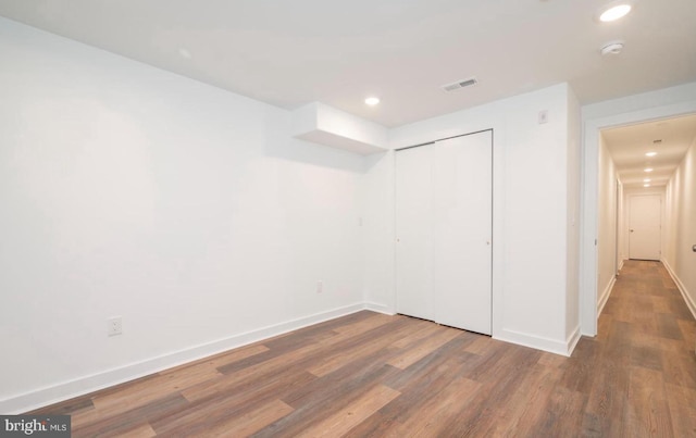727 N 39th St, Philadelphia, PA 19104 - unfurnished bedroom featuring visible vents, a closet, wood finished floors, baseboards, and recessed lighting