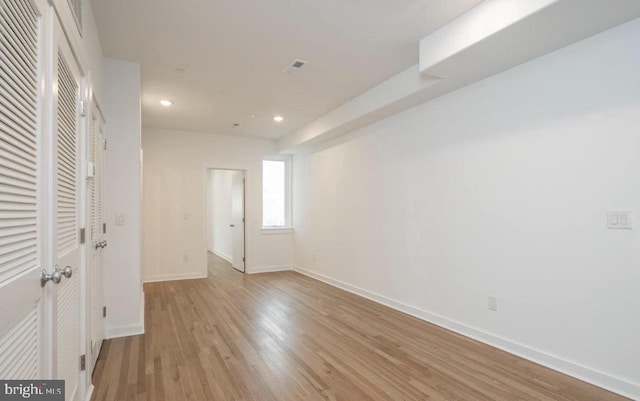 727 N 39th St, Philadelphia, PA 19104 - empty room featuring baseboards, recessed lighting, light wood-style flooring, and visible vents