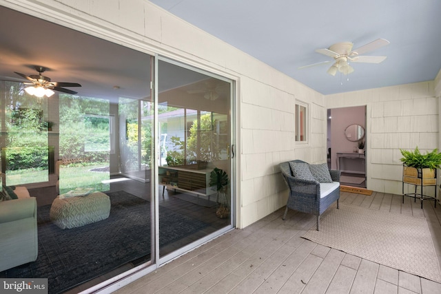1725 Stratton Rd, Crofton, MD 21114 - sunroom with a ceiling fan