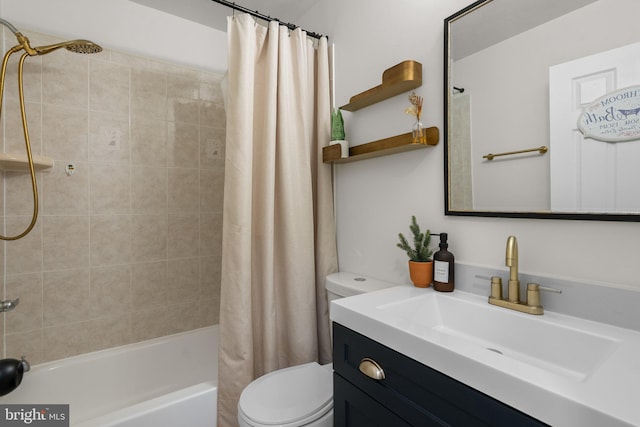 13405 Wisteria Dr, Germantown, MD 20874 - bathroom featuring toilet, shower / bathtub combination with curtain, and vanity
