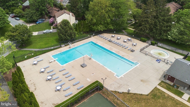13405 Wisteria Dr, Germantown, MD 20874 - aerial view of a pool area