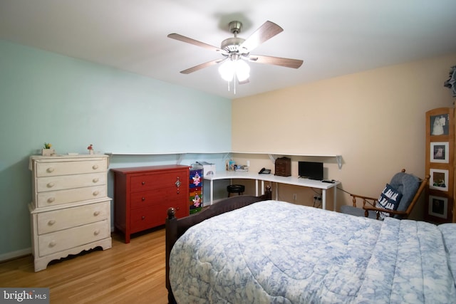 5 Gailridge Ct, Lutherville Timonium, MD 21093 - bedroom with light wood-type flooring and a ceiling fan