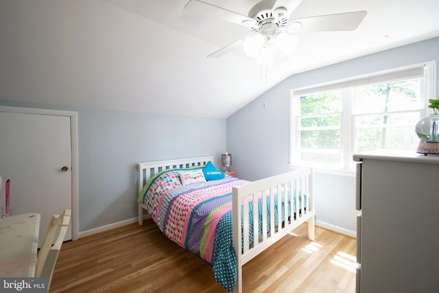 5 Gailridge Ct, Lutherville Timonium, MD 21093 - bedroom with wood finished floors, lofted ceiling, baseboards, and a ceiling fan
