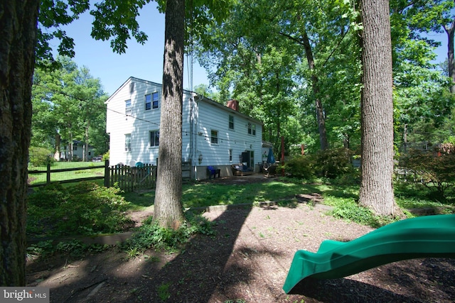 5 Gailridge Ct, Lutherville Timonium, MD 21093 - view of property exterior with a chimney and a playground