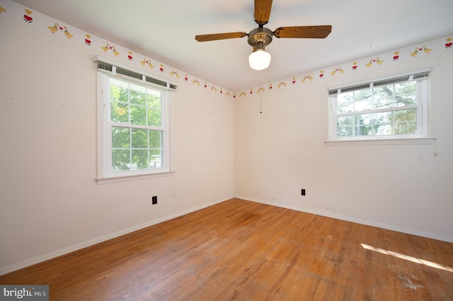 11 Whitekirk Dr, Wilmington, DE 19808 - unfurnished room with a healthy amount of sunlight, baseboards, ceiling fan, and light wood-type flooring