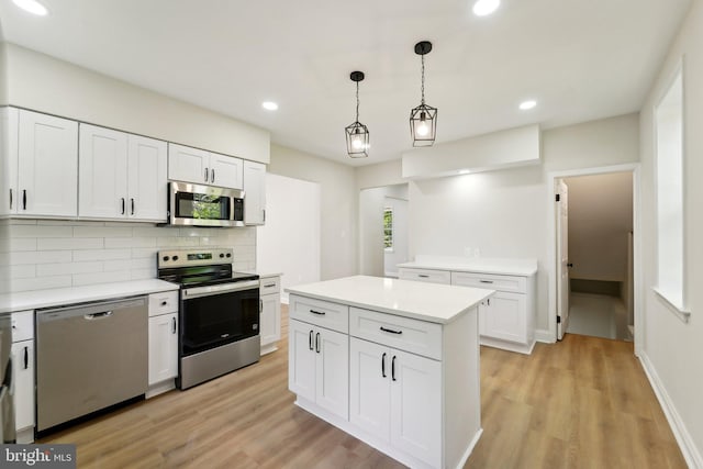3216 E Joppa Rd, Baltimore, MD 21234 - kitchen featuring stainless steel appliances, light countertops, tasteful backsplash, light wood-type flooring, and recessed lighting