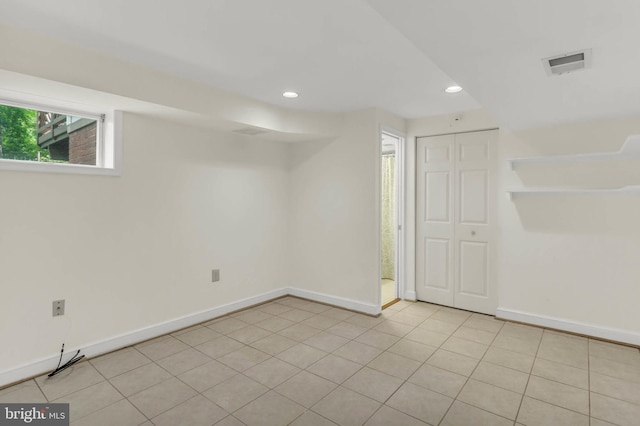 1529 Red Oak Dr, Silver Spring, MD 20910 - basement with recessed lighting, baseboards, and tile patterned flooring