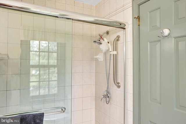 full bath with a shower stall
