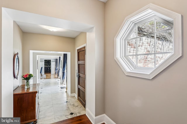 33 Rosedale Rd, Princeton, NJ 08540 - hallway featuring marble finish floor and baseboards