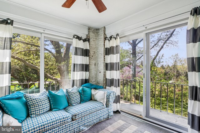 33 Rosedale Rd, Princeton, NJ 08540 - sunroom with ceiling fan