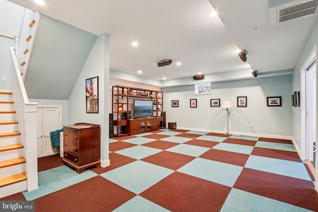 33 Rosedale Rd, Princeton, NJ 08540 - game room with baseboards, visible vents, and recessed lighting