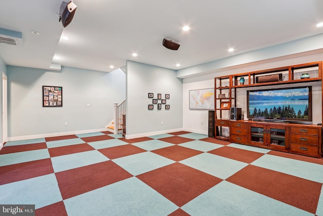 33 Rosedale Rd, Princeton, NJ 08540 - interior space featuring baseboards, stairway, visible vents, and recessed lighting