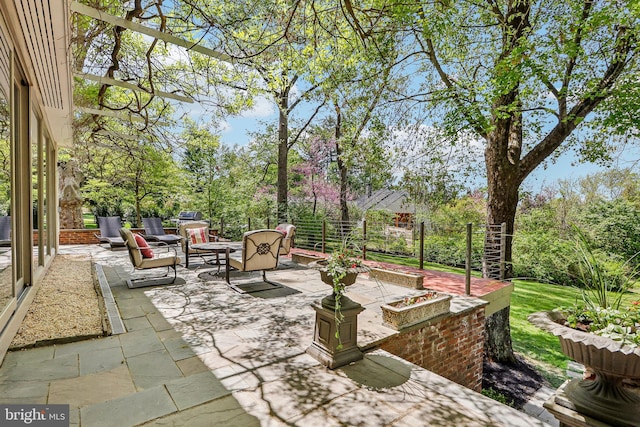 33 Rosedale Rd, Princeton, NJ 08540 - view of patio / terrace with fence and an outdoor living space