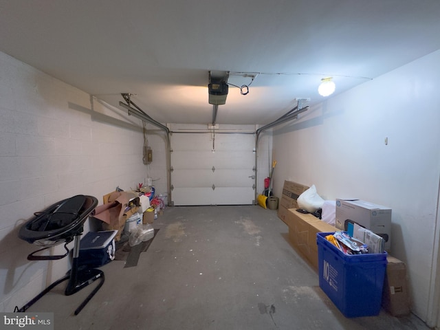 garage featuring a garage door opener