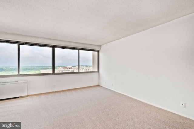 5500 Friendship Blvd Unit 2321N, Chevy Chase, MD 20815 - spare room with carpet floors, radiator, a textured ceiling, and baseboards