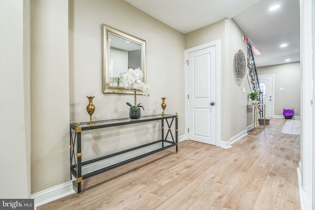 226 N 64th St, Philadelphia, PA 19139 - hallway with baseboards, recessed lighting, and wood finished floors