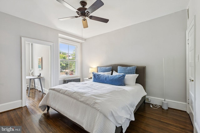 1847 Lamont St NW, Washington, DC 20010 - bedroom featuring radiator, wood finished floors, and a ceiling fan