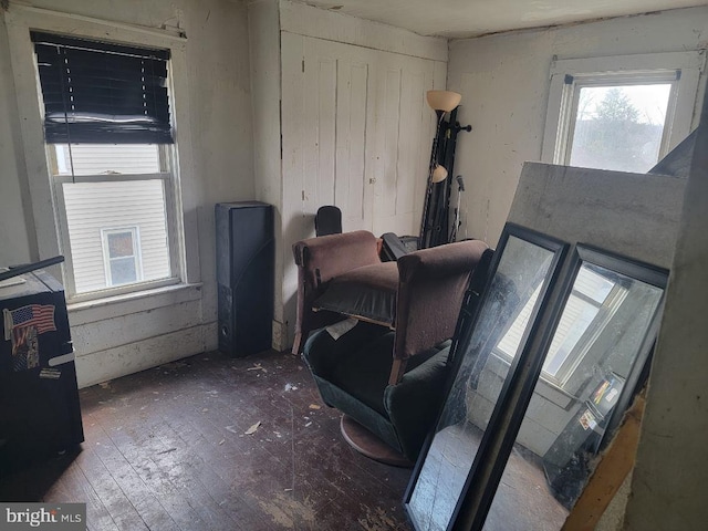 interior space featuring a closet and hardwood / wood-style floors