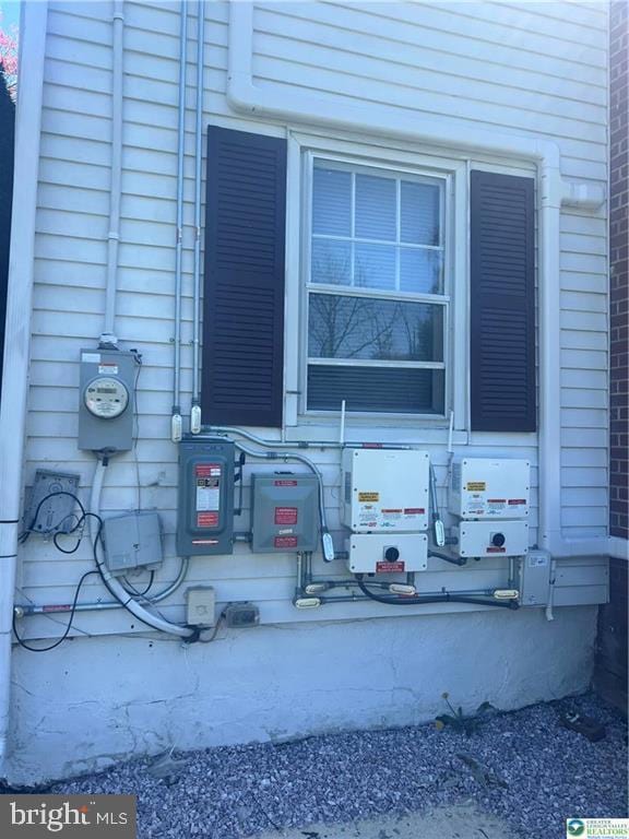 exterior details with electric meter