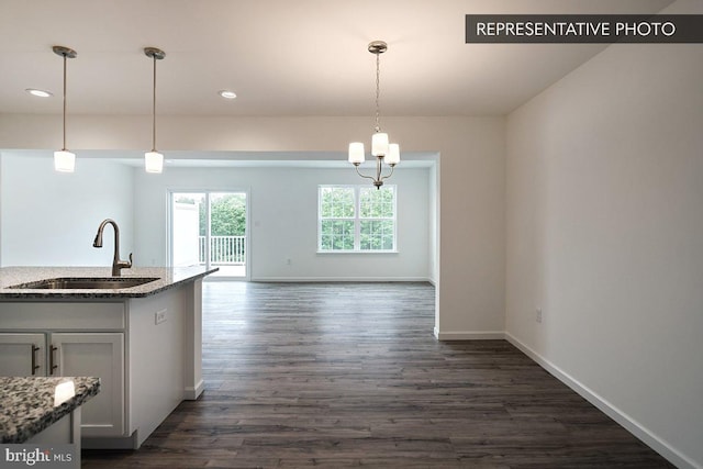 325 Magnolia Ln Lot 103, State College, PA 16803 - kitchen with a sink, baseboards, recessed lighting, and dark wood-style floors