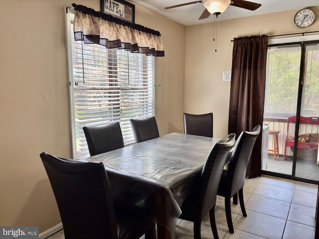 113 Lexington Dr, Tuckerton, NJ 08087 - dining area with plenty of natural light, ceiling fan, and tile patterned flooring